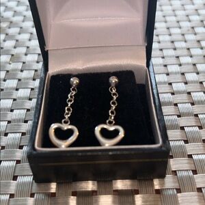 Chic Silver Heart Chain Earrings
